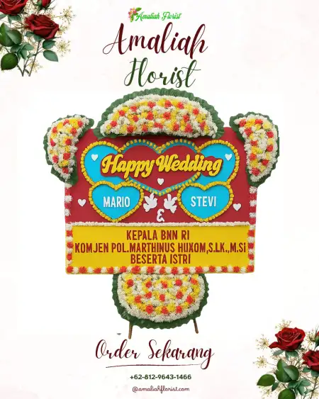 Papan Bunga Pernikahan Segong